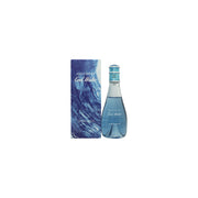 Davidoff Cool Water Woman Eau de Toilette 100ml - Oceanic Edition i turkisblåt, buet glas med sølvfarvet låg og bølget design