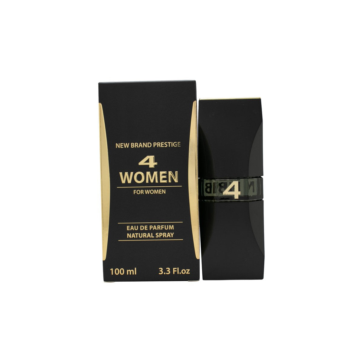 New Brand 4 Women Eau de Parfum 100ml, New Brand, 100 ml – klar glasflakon med rosa væske og sølvlåg