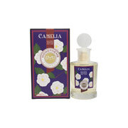 Monotheme Camelia Eau de Toilette 100ml – klar glasflakon med lyserød væske og sølvfarvet låg i enkelt design