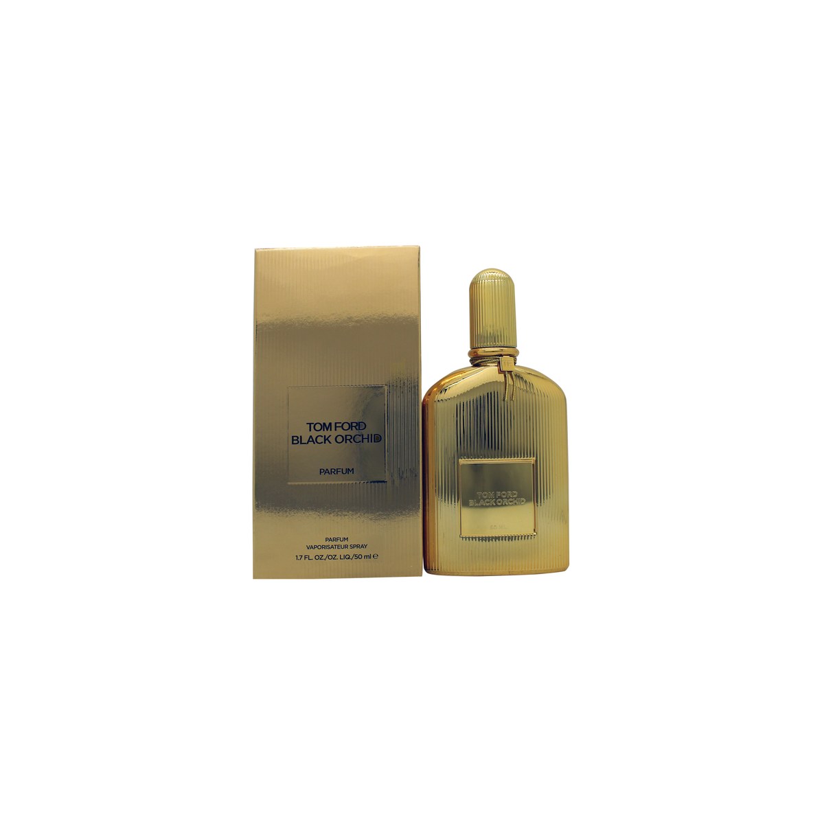 Tom Ford Black Orchid Parfum 50 ml fra Tom Ford – sort, riflet flakon med gylden plade og sort kvast