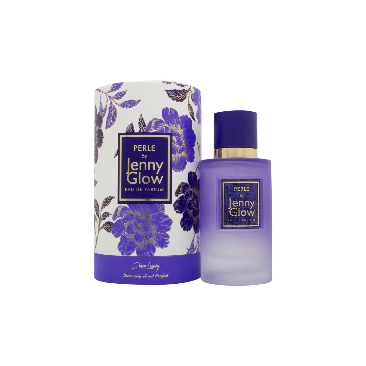 Jenny Glow Perle Eau De Parfum 80 ml fra Jenny Glow i klar rektangulær glasflaske med sølvfarvet låg og enkel etiket.