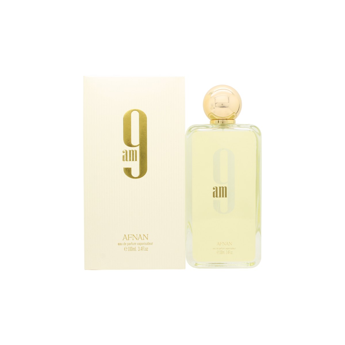 Afnan 9AM Eau de Parfum 100 ml fra Afnan i klar glasflaske med blågrøn gradient og sølvlåg
