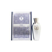 V Canto Fili Extrait de Parfum 100ml fra V Canto, 100 ml flakon i mørkeblåt glas med gulddetaljer og cylindrisk låg.