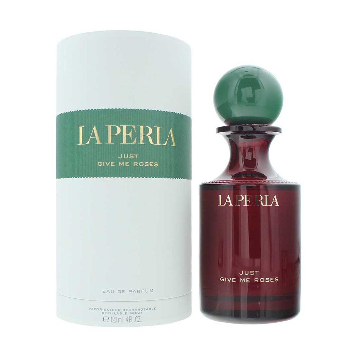 La Perla Just Give Me Roses Eau de Parfum, La Perla, 120 ml – klar flakon med rosa væske og torsoformet nude prop