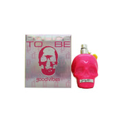 Police To Be Goodvibes For Her Eau de Parfum, Police, 75 ml – kranieformet flakon i rosa-gul gradient med gyldne detaljer