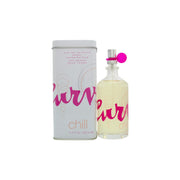 Liz Claiborne Curve Chill Eau de Toilette 100 ml flaske i klart glas med buet form og lyseblå væske, sølvfarvet låg