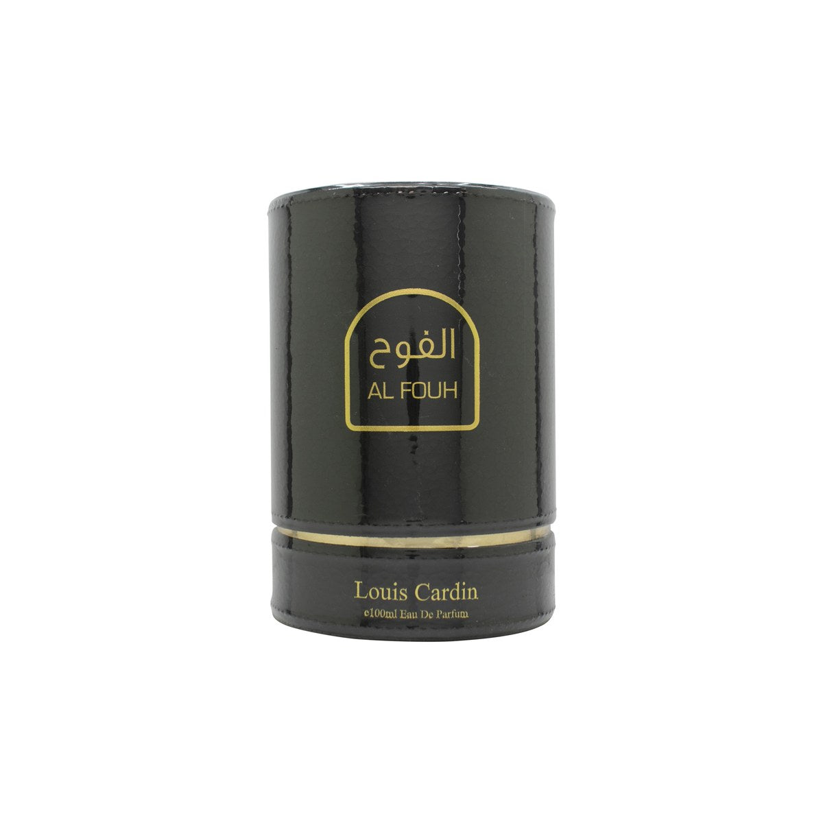 Louis Cardin Al Fouh Eau de Parfum 100 ml – mørk rektangulær flakon i sort glas med gulddetaljer og arabisk inspireret design.