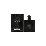 Yves Saint Laurent Black Opium Le Parfum 50 ml, Yves Saint Laurent – sort, glitrende flakon med rosa label og sort låg