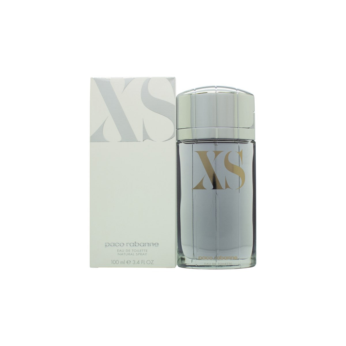 Paco Rabanne Paco XS Eau de Toilette 100 ml – sort, mat firkantet flakon med sølv logo og minimalistisk design