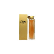 Organza Eau De Parfum Givenchy 100 ml, høj facetslebet flakon i gylden amber med skulpturel form og klassisk udtryk