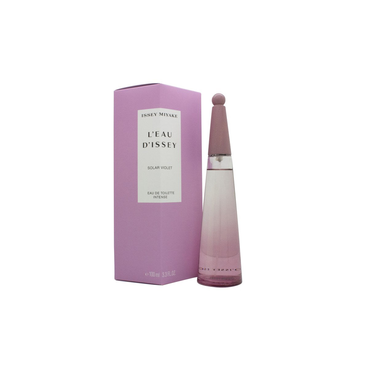 L'Eau D'Issey Solar Violet Eau De Toilette Issey Miyake 100 ml, klar glasflakon med blød violet nuance og rund træprop