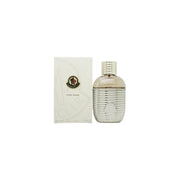 Moncler Pour Femme Eau De Parfum Moncler 60 ml i klar glasflaske med sølvfarvet låg, minimalistisk bjerginspireret design