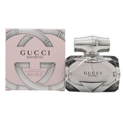 Gucci Bamboo Eau De Parfum, Gucci, 50 ml – klar glasflakon med lyserød duft, facetteret form og bambusinspireret låg