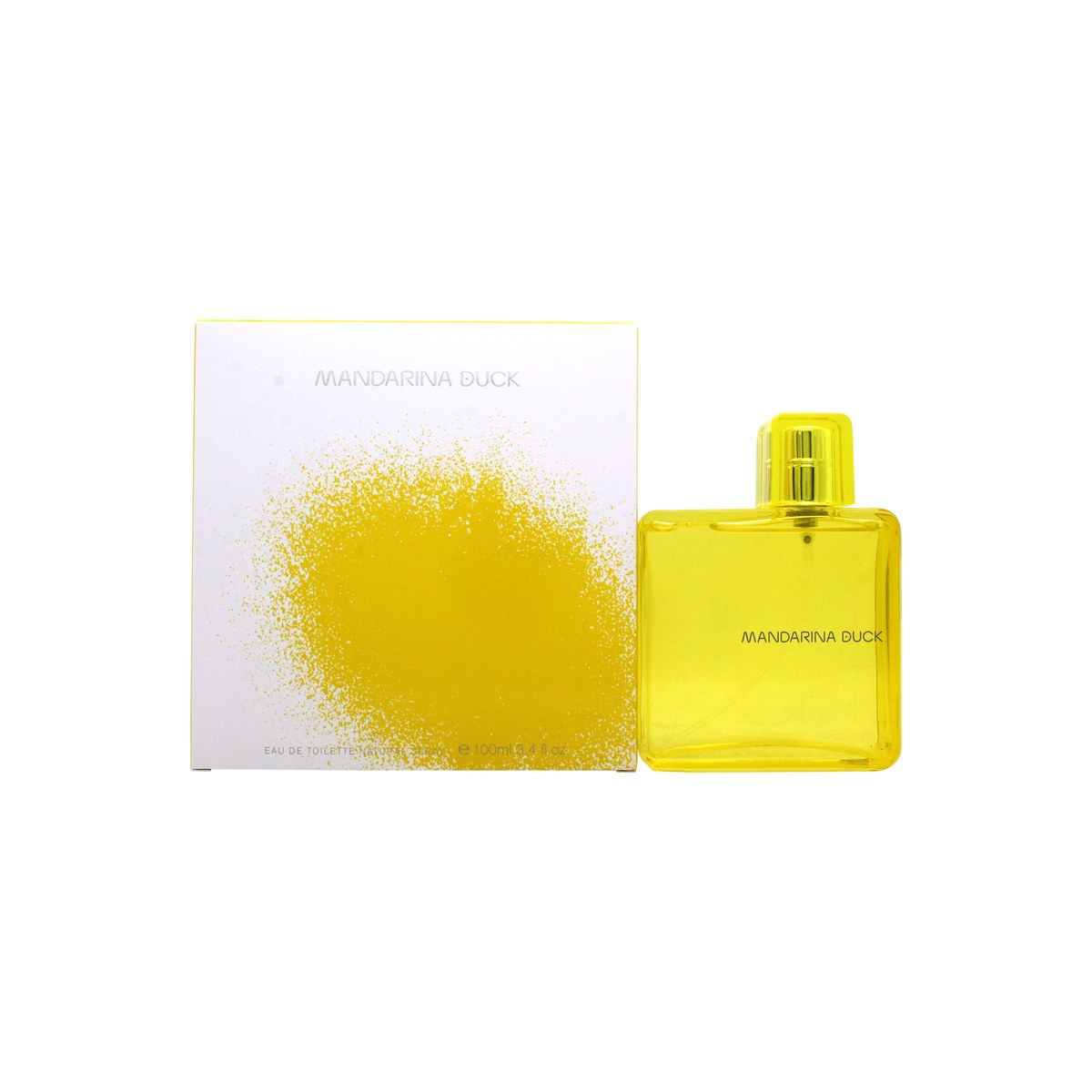 Mandarina Duck Woman Eau de Toilette 100ml – klar, let buet glasflaske med sølvfarvet låg og enkelt logo på front