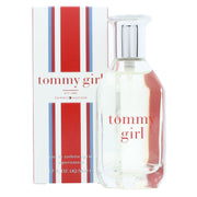 Tommy Hilfiger Tommy Girl Eau De Cologne Eau De Toilette 50 ml klar glasflaske med sølvfarvet låg og enkel etiket i rent design