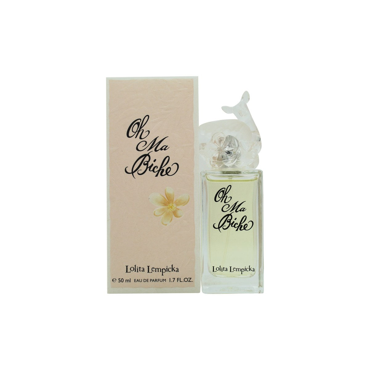 Lolita Lempicka Oh Ma Biche Eau de Parfum 50 ml – transparent æbleformet flakon i gyldne toner med bladformet prop