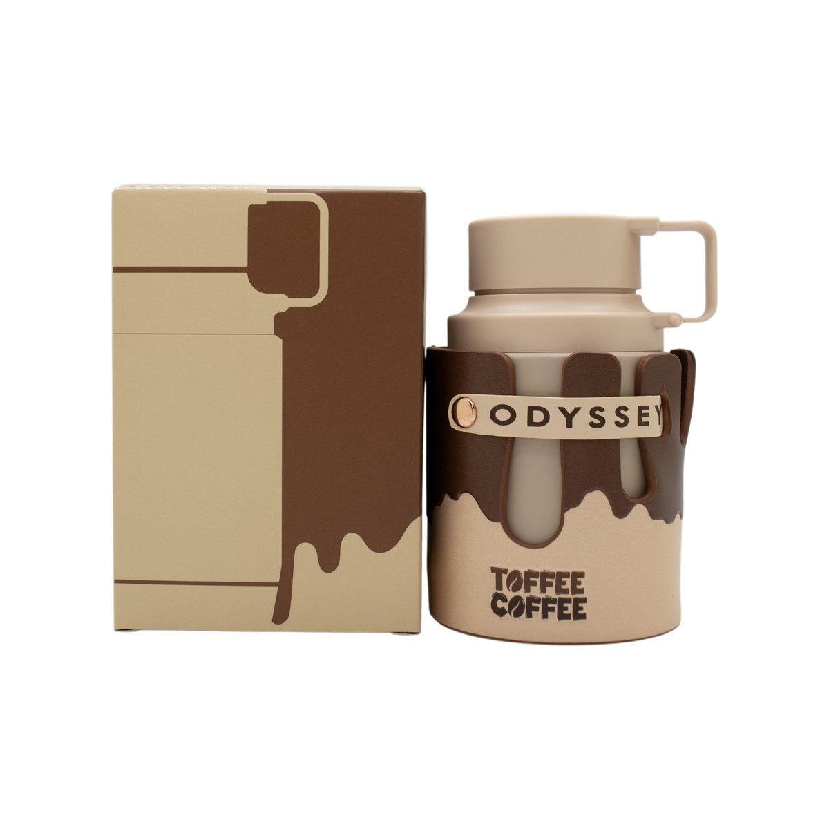 Armaf Odyssey Toffee Coffee Eau de Parfum 100 ml med mørkebrun flakon i firkantet design og gylden hætte