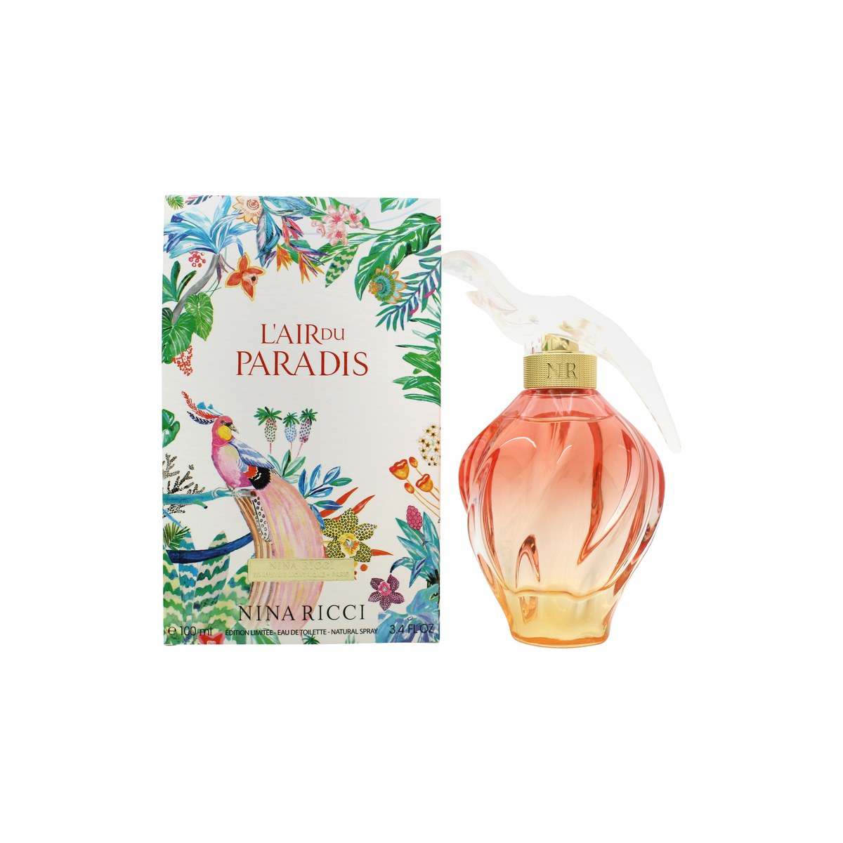 Nina Ricci L'Air du Paradis Eau de Toilette 100 ml – æbleformet flakon i rosa og koral med bladformet låg
