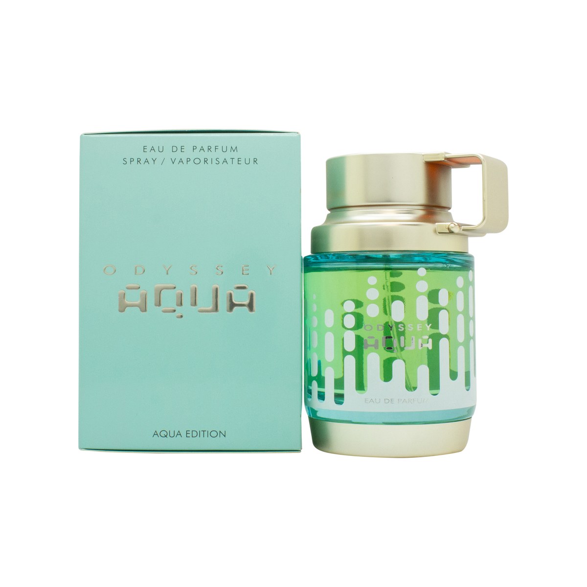 Armaf Odyssey Aqua Eau de Parfum 100 ml – firkantet flakon i dyb aqua-blå med sølvfarvet låg og minimalistisk design