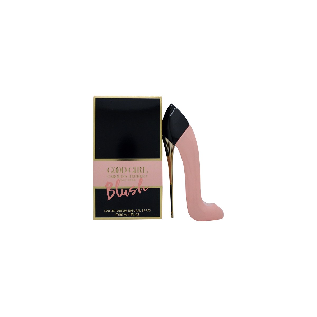 Good Girl Blush Eau De Parfum Carolina Herrera 30 ml stilettoformet parfumeflaske i pastelrosa med blank guldfarvet hæl