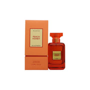 Flavia Peach Honey Eau de Parfum 100ml, Flavia, 100 ml – klar glasflaske med ferskenfarvet duft, guldkap og enkel etiket