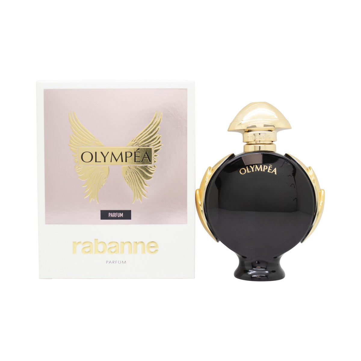 Paco Rabanne Olympéa Parfum Eau de Parfum 50 ml flakon i rosagyldent glas med laurbærformede metalvinger og rund prop