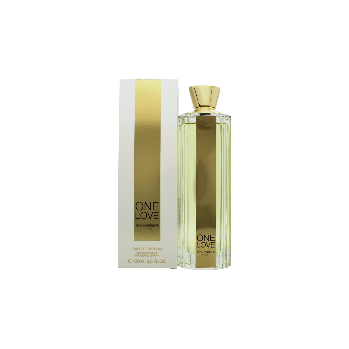 Jean-Louis Scherrer One Love Eau de Parfum 100 ml – klar glasflakon med bløde kurver og sølvfarvet spraytop