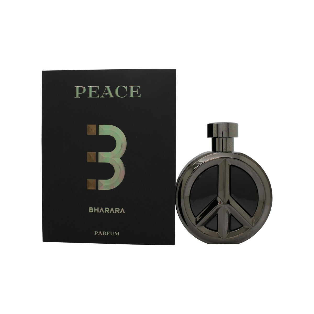 Bharara Peace Eau De Parfum 100ml fra Bharara Beauty 100 ml i klar glasflaske med gyldent låg og enkel hvid etiket