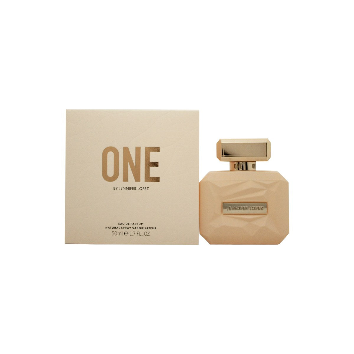 Jennifer Lopez One Eau de Parfum 50 ml fra Jennifer Lopez i rektangulær glasflaske med sølvkapsel og minimalistisk design