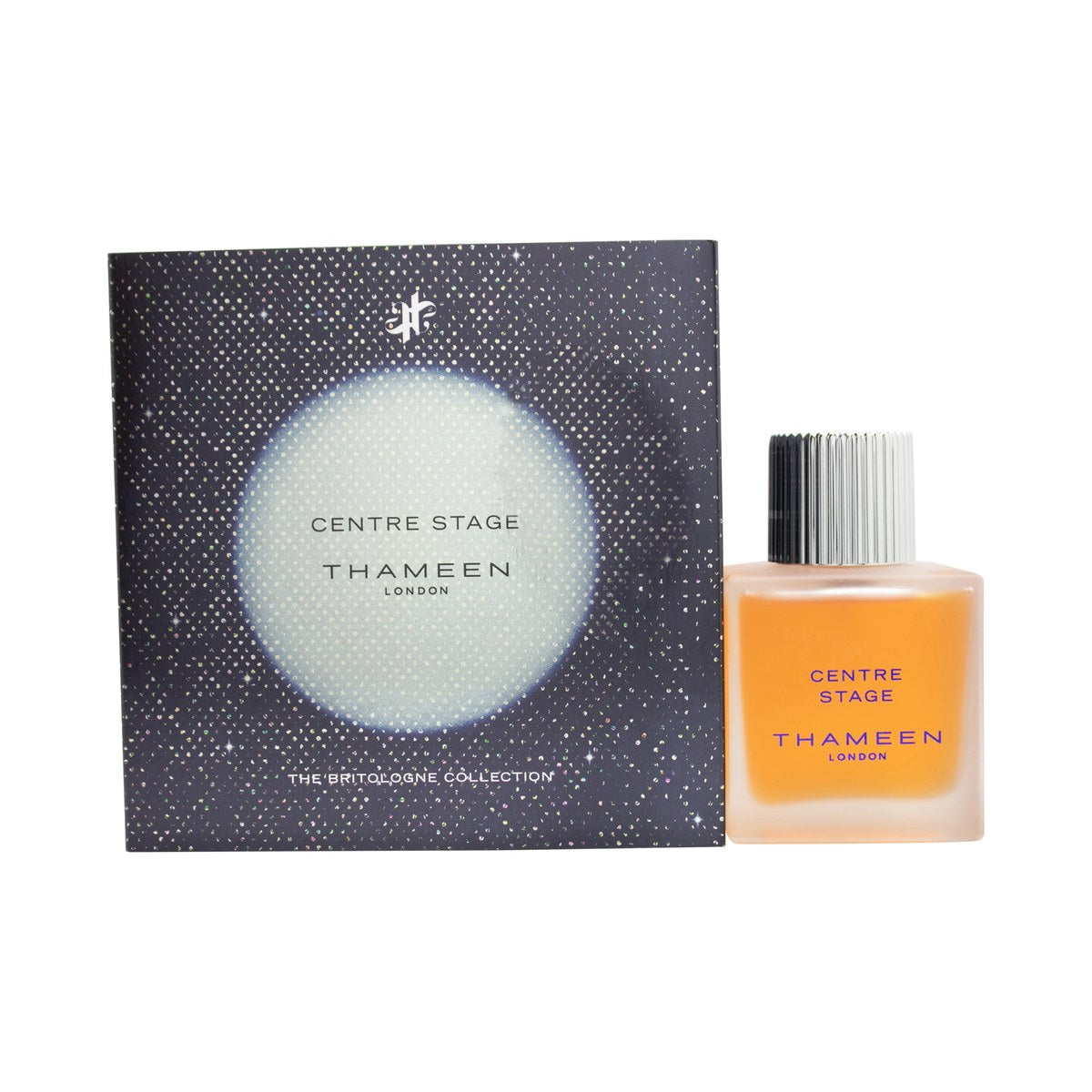 Thameen Centre Stage Cologne Elixir 100 ml fra Thameen, mørk glasflaske med gylden etiket og sort låg i elegant design