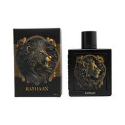 Rayhaan Lion Eau de Parfum 100 ml fra Rayhaan i gylden, kantet flakon med løveemblem og sort låg