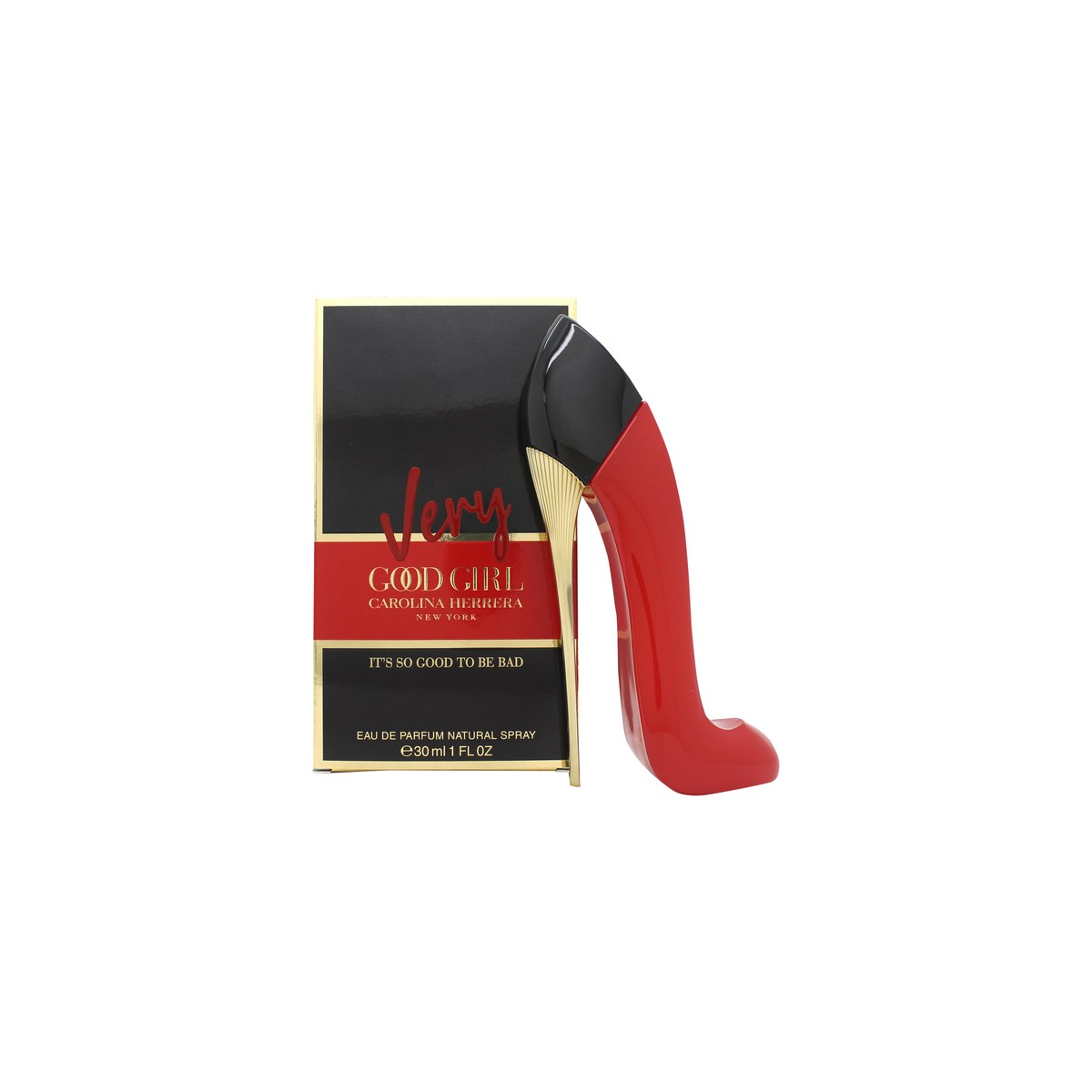 Very Good Girl Eau De Parfum 30 ml, Carolina Herrera rød stilettoformet parfume flakon med blank lak og slank hæl