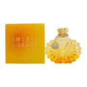 Lalique Soleil Vibrant Eau de Parfum 100ml, Lalique, 100 ml, rund gylden flakon med solmønstret låg i klar krystal.