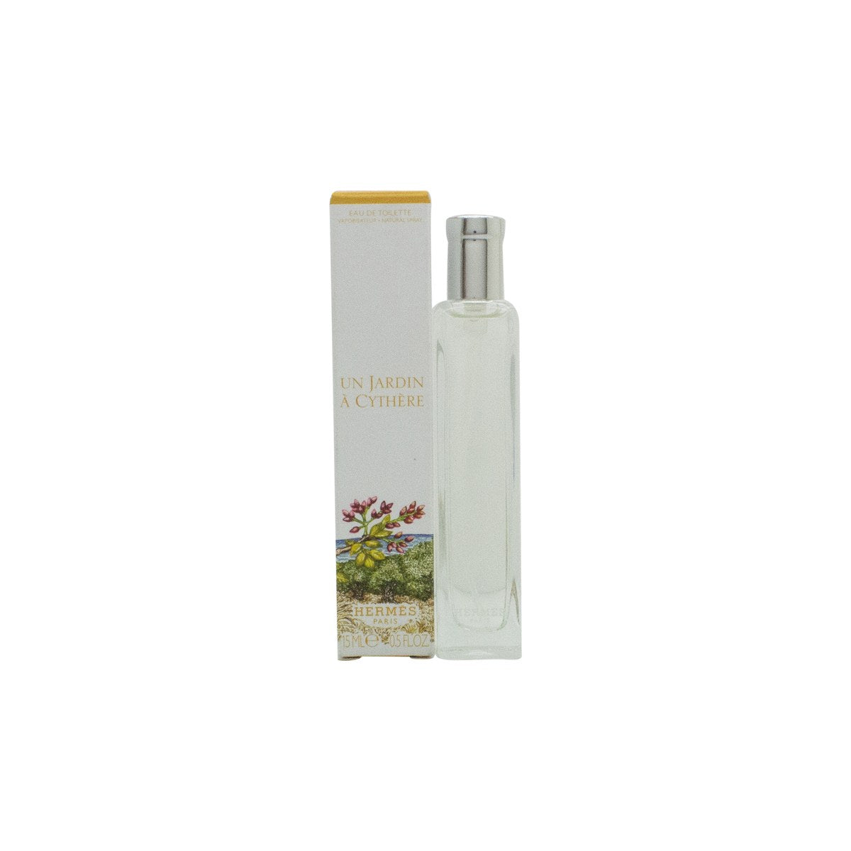Hermès Un Jardin à Cythère Eau de Toilette 15 ml, Hermès – klar glasflaske med gylden duft og hvid etiket