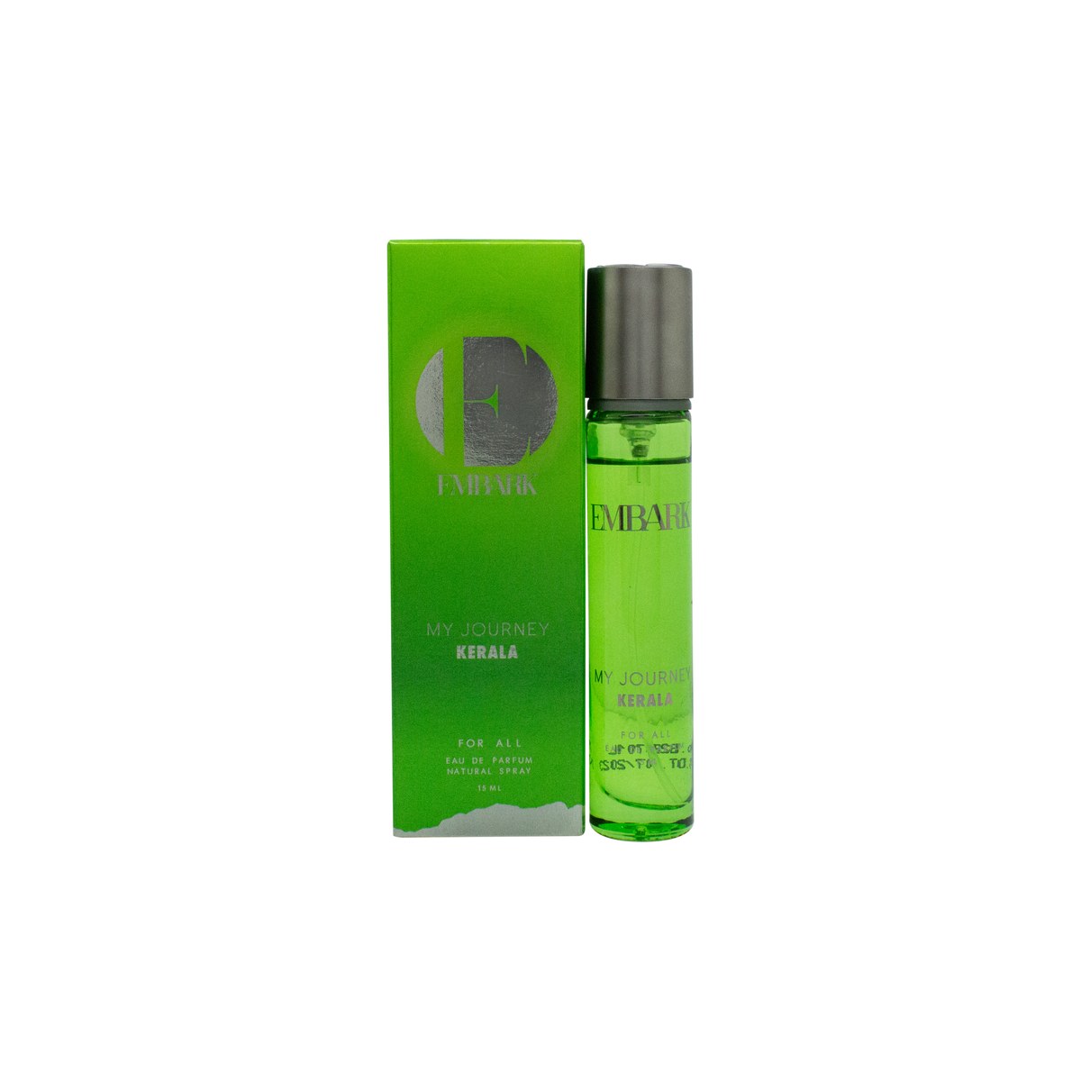 Embark My Journey Kerela Eau de Parfum 15 ml fra Embark – slank, mørk glasflaske med enkel sort etiket og låg