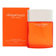 Clinique Happy Cologne Eau de Toilette, Clinique, 100 ml – klar cylindrisk glasflaske med sølvkapsel og orange toner.