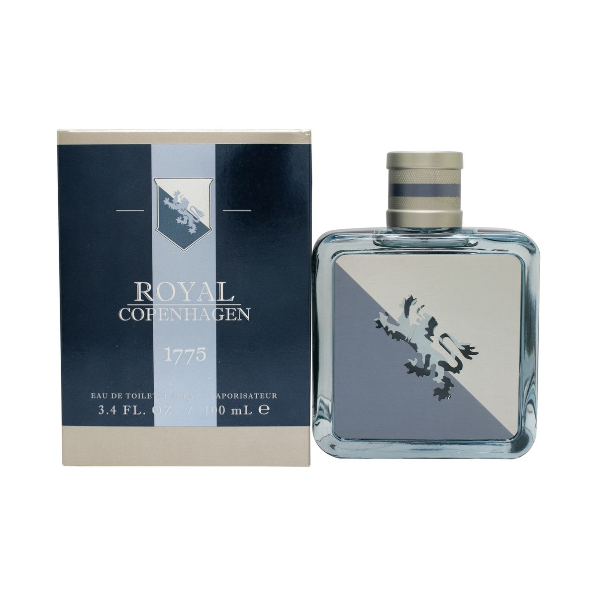 Royal Copenhagen 1775 Classic For Men Eau de Toilette 100 ml i klar cylindrisk glasflaske med sølvhals og blå gaveæske