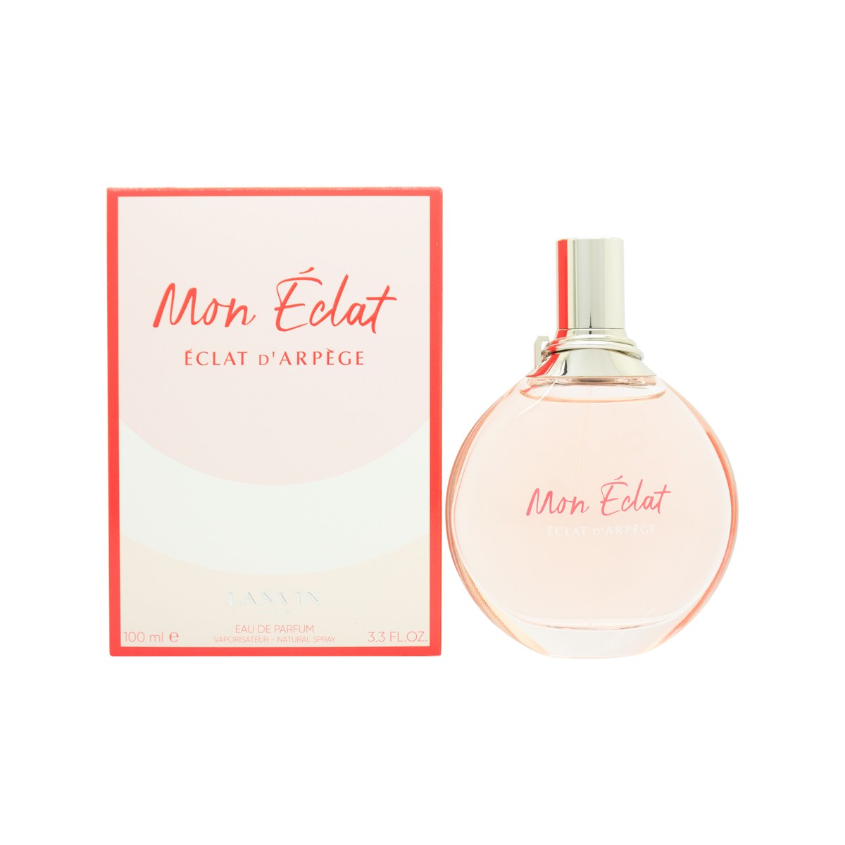 Éclat D'Arpège Eau De Parfum, Lanvin 100 ml rund glasflaske med lilla væske og sølvprop i art deco-stil