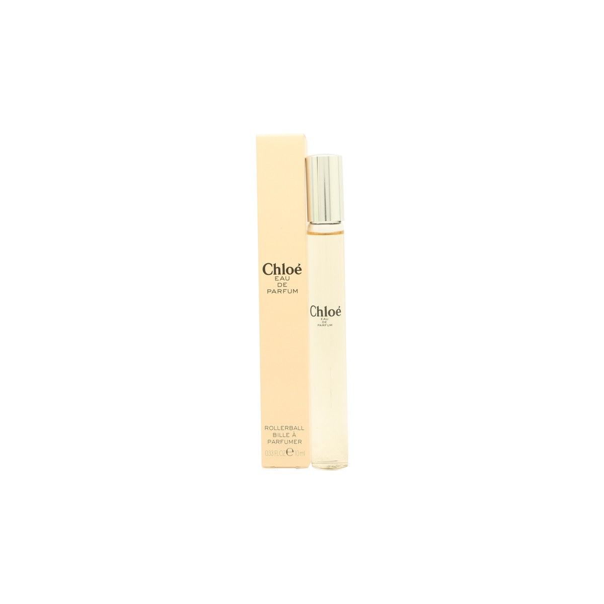 Chloe by Chloe Eau De Parfum Rollerball 10 ml Chloé, slank klar glasflaske med sølvskruelåg og minimalistisk design