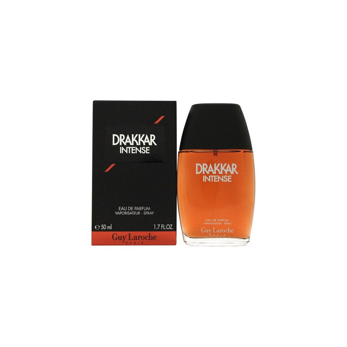 Guy Laroche Drakkar Intense Eau de Parfum 50 ml, mørkeblå flakon med sort låg og enkelt, maskulint design