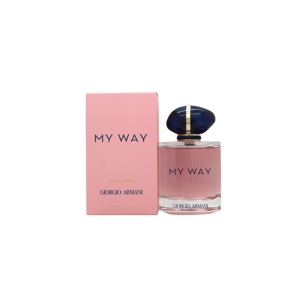 Giorgio Armani My Way Eau de Parfum 90 ml fra Giorgio Armani – klar glasflakon med rosa duft og blå stenlåg