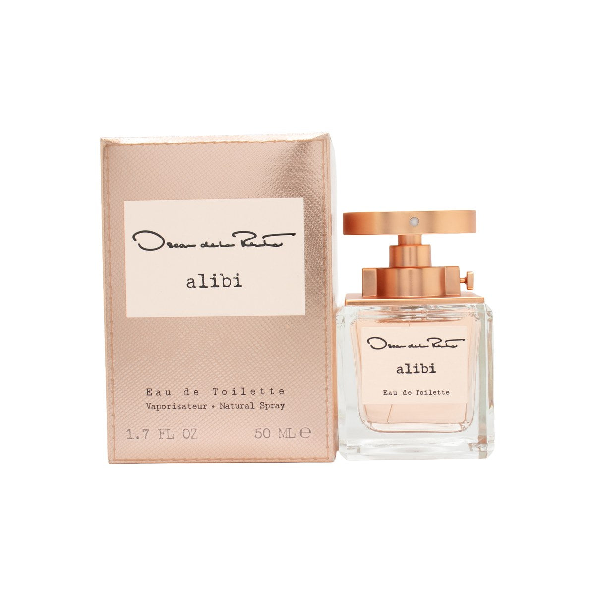 Oscar de la Renta Alibi Eau de Toilette 50 ml fra Oscar de la Renta i klar glasflakon med rosa duft og guldlåg