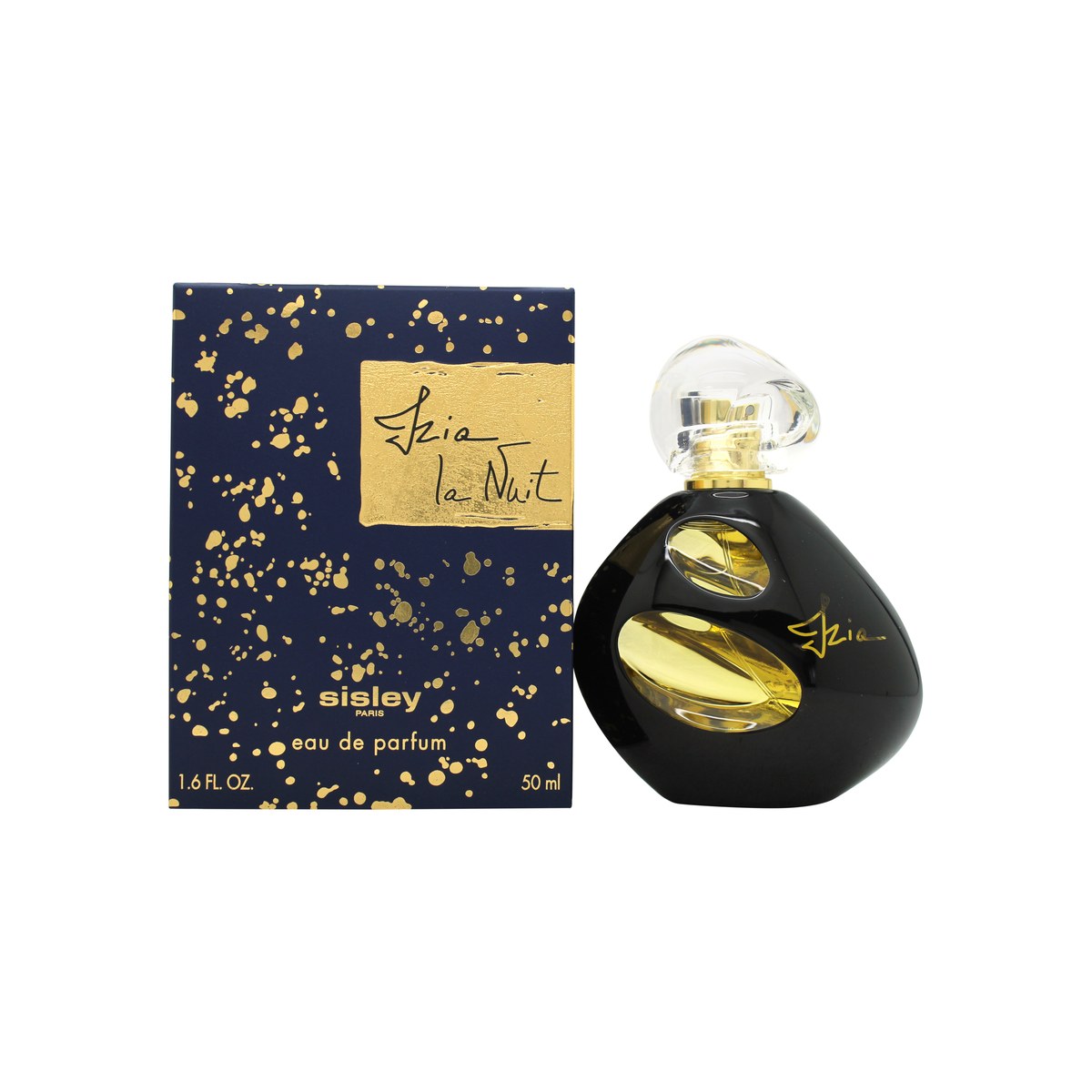 Sisley Izia La Nuit Eau De Parfum, Sisley 50 ml mørktonet skulpturel glasflakon med sort låg og aftenpræget udtryk