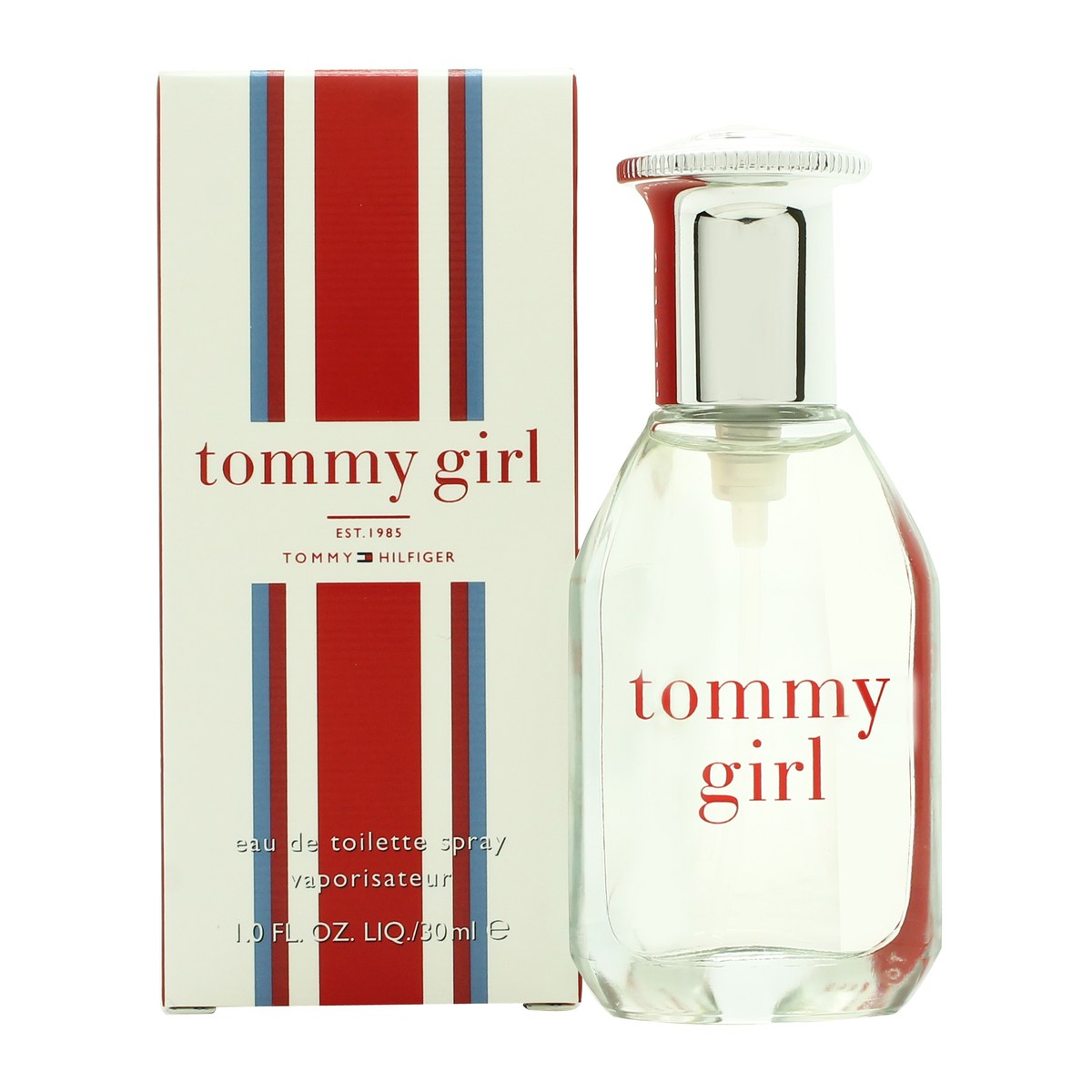 Tommy Hilfiger Tommy Girl Eau De Toilette 30 ml – klar glasflaske med bløde kurver, sølvlåg og enkelt logo