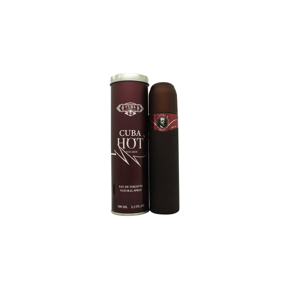 Cuba Hot Eau de Toilette 100 ml fra Cuba i brun cigarformet flaske med gul sort etiket og gul hætte