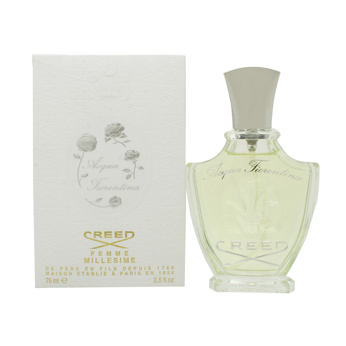 Creed Acqua Fiorentina Eau de Parfum 75 ml fra Creed i klar, elegant glasflaske med sølvkork og feminint design.