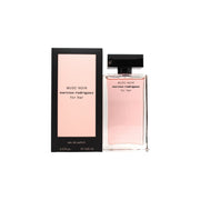 For Her Musc Noir Eau De Parfum Narciso Rodriguez 100 ml transparent flaske i blød rosa tone med lagdelt glasdesign