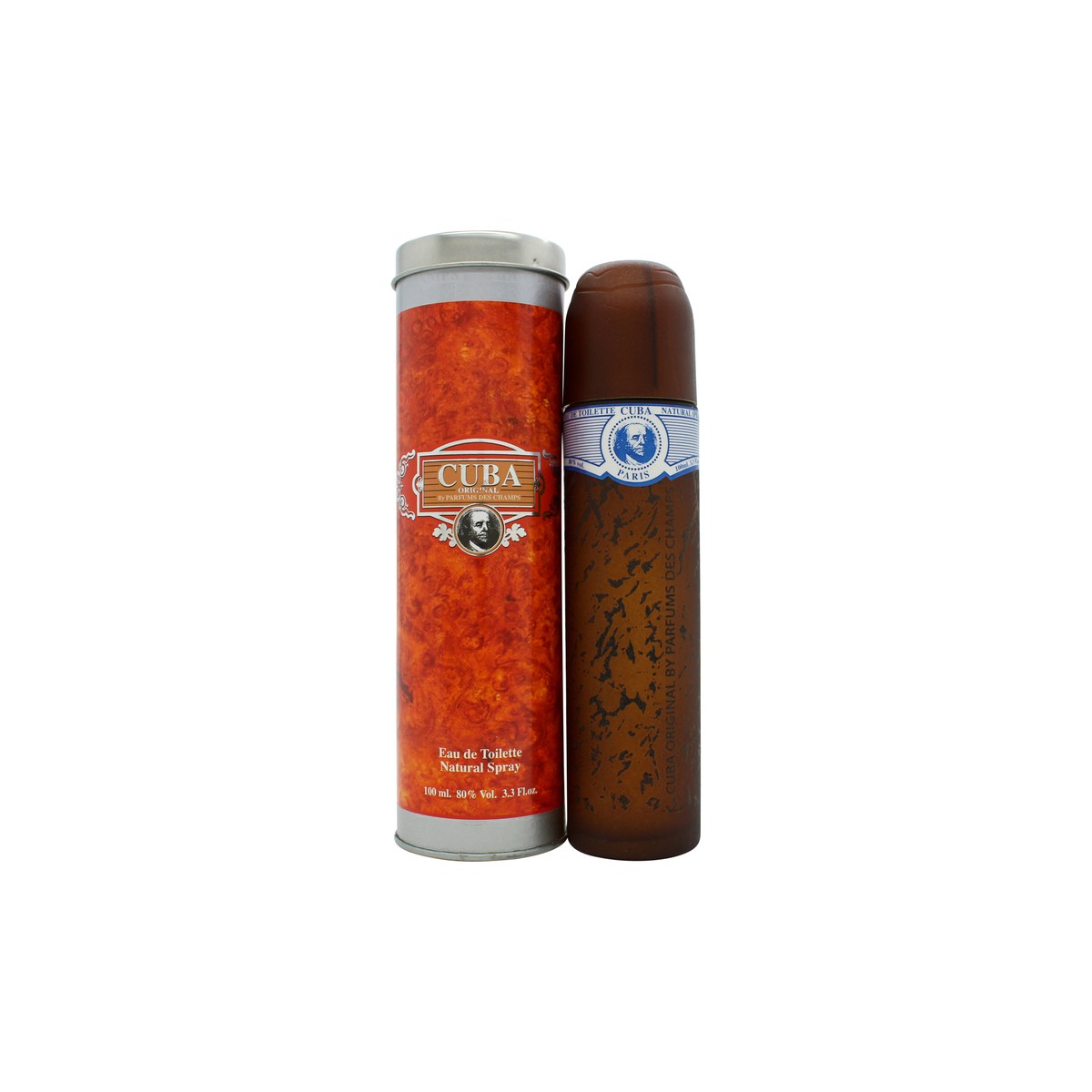 Cuba Blue Eau de Toilette 100ml, Cuba, 100 ml cylindrisk turkis flakon formet som cigar med sølvdetaljer og klar hætte