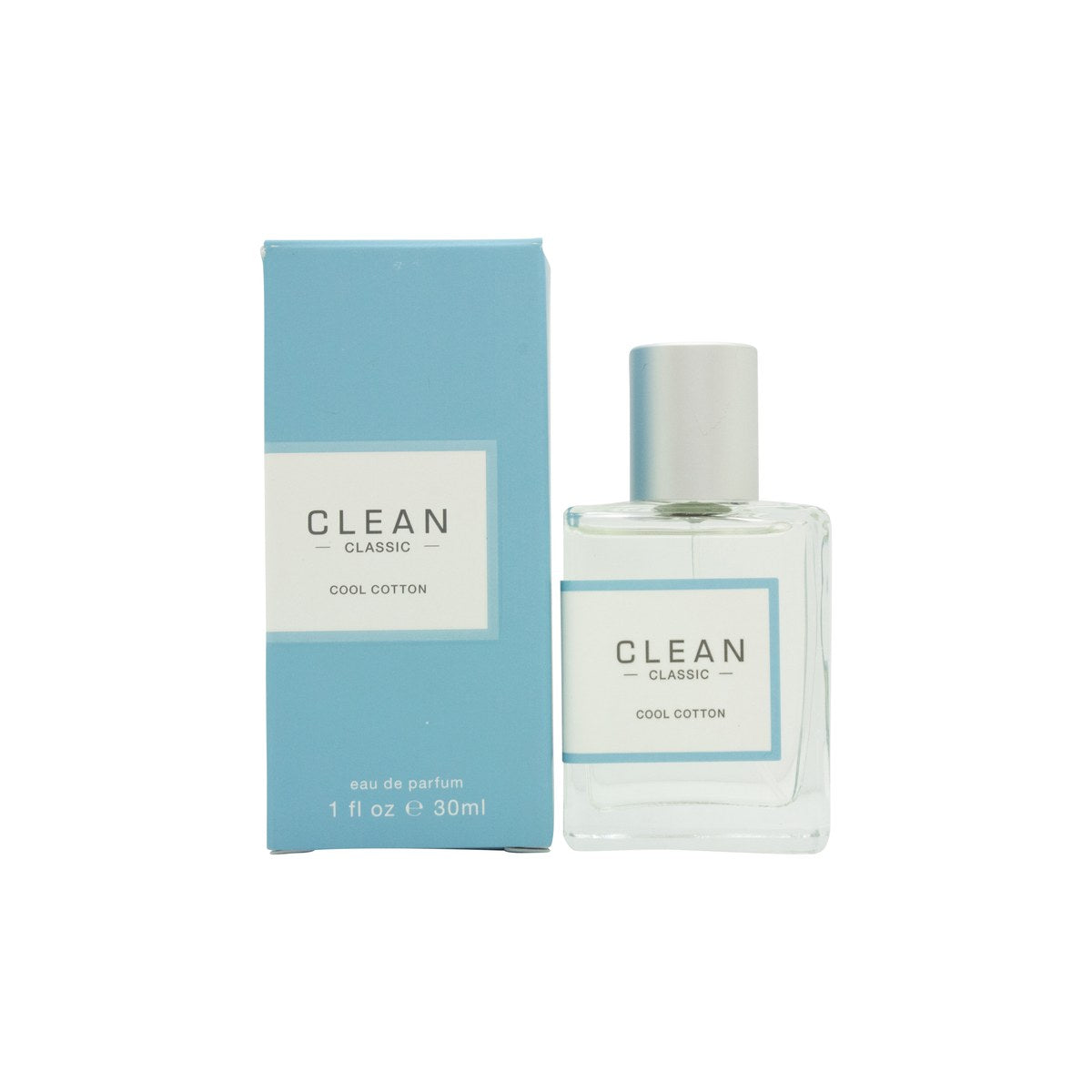Clean Cool Cotton Eau de Parfum 30 ml fra Clean – klar glasflakon med sølvkappe og enkel typografi