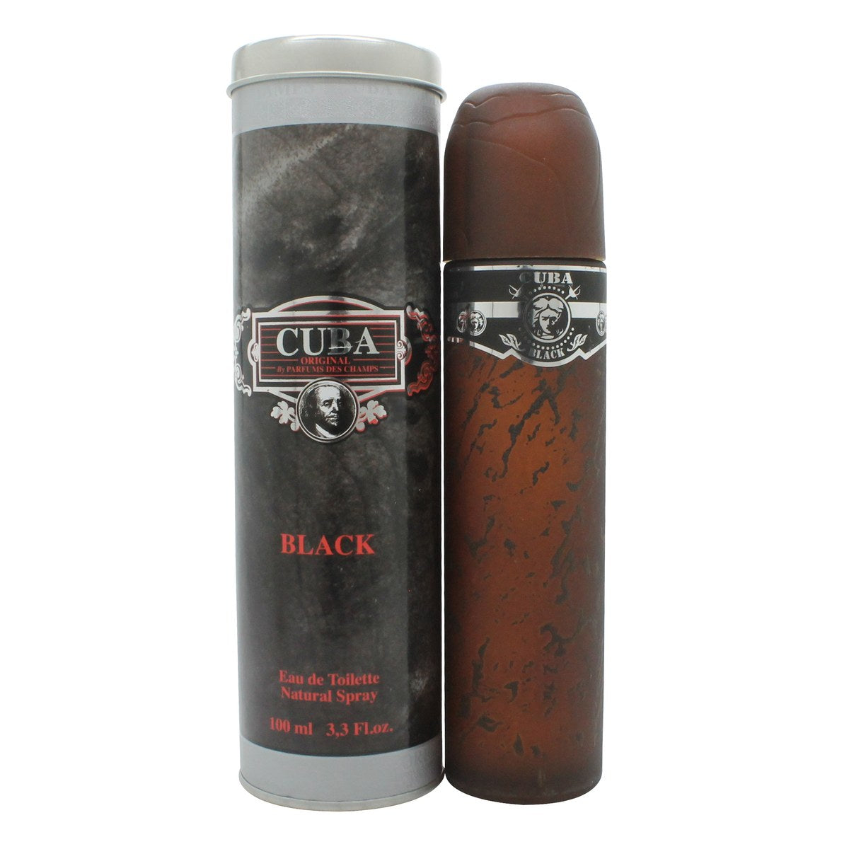 Cuba Black Eau de Toilette 100ml Cuba 100 ml flakon formet som brun cigar med guldbånd og sort æske